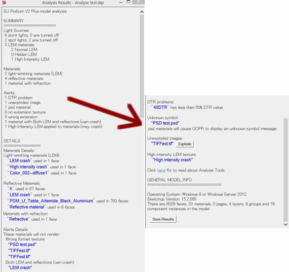 Podium Analyze tool