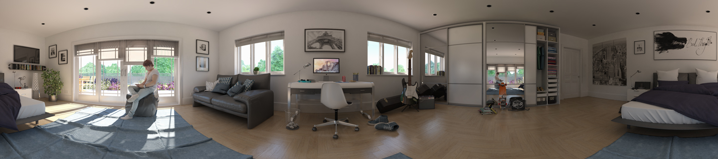 Podium 360 panoramic rendering