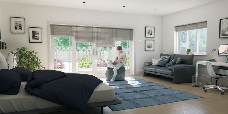 SU Podium bedroom panoramic render